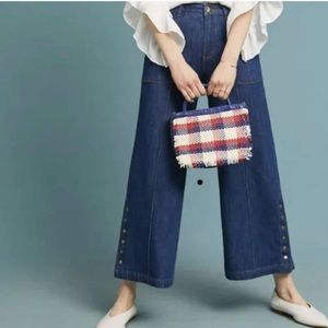 Anthropologie Pilcro Wide Leg High Rise Jeans Women’s 29 Boho Bohemian Denim